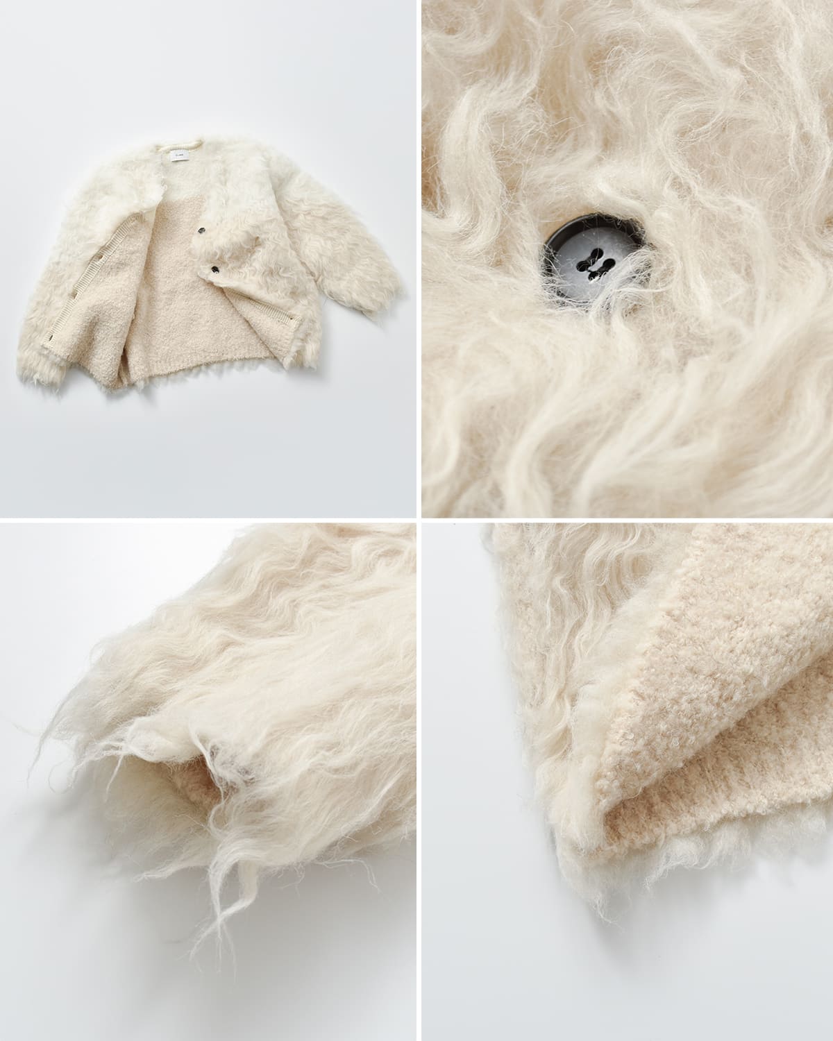 CLANE(クラネ)バイカラーシャギーニットカーディガン 19106-2152