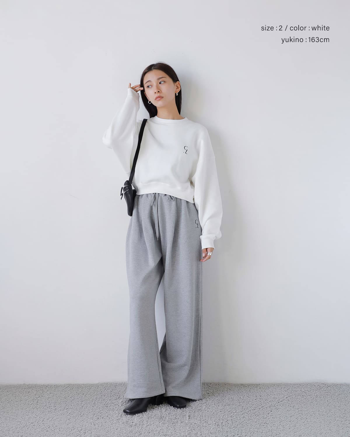 CLANE(クラネ)ロゴスウェットタックワイドパンツ 19110-7242