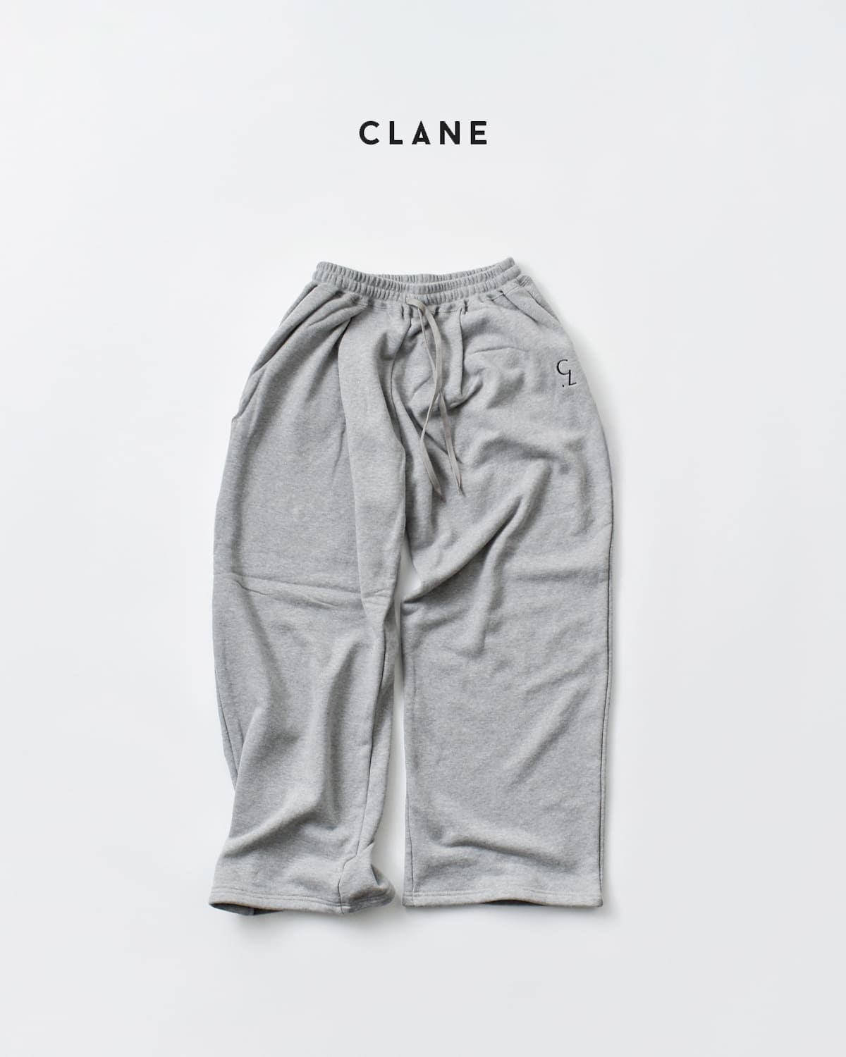 CLANE(クラネ)ロゴ スウェット タック ワイド パンツ  19110-7242