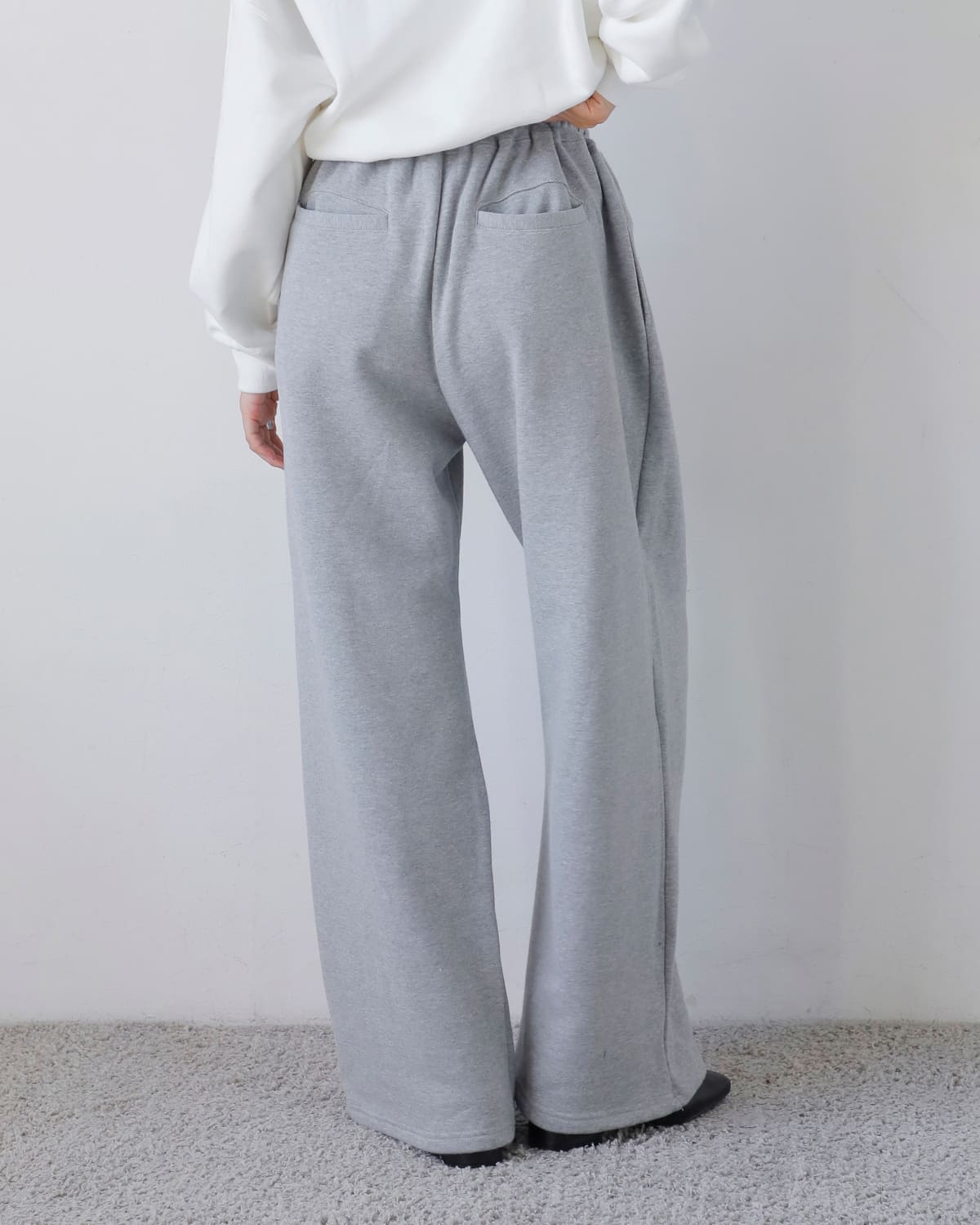 CLANE(クラネ)ロゴスウェットタックワイドパンツ 19110-7242