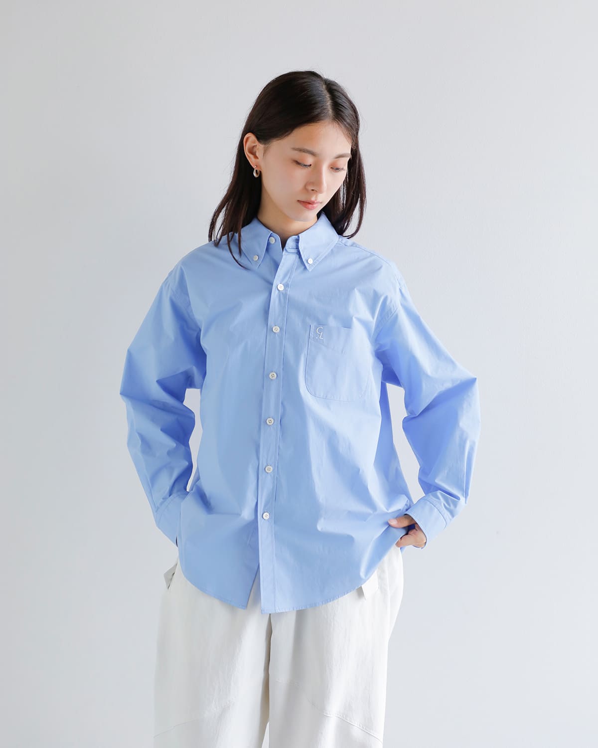 CLANE(クラネ)ロゴボタンダウンベーシックシャツ 19122-4162