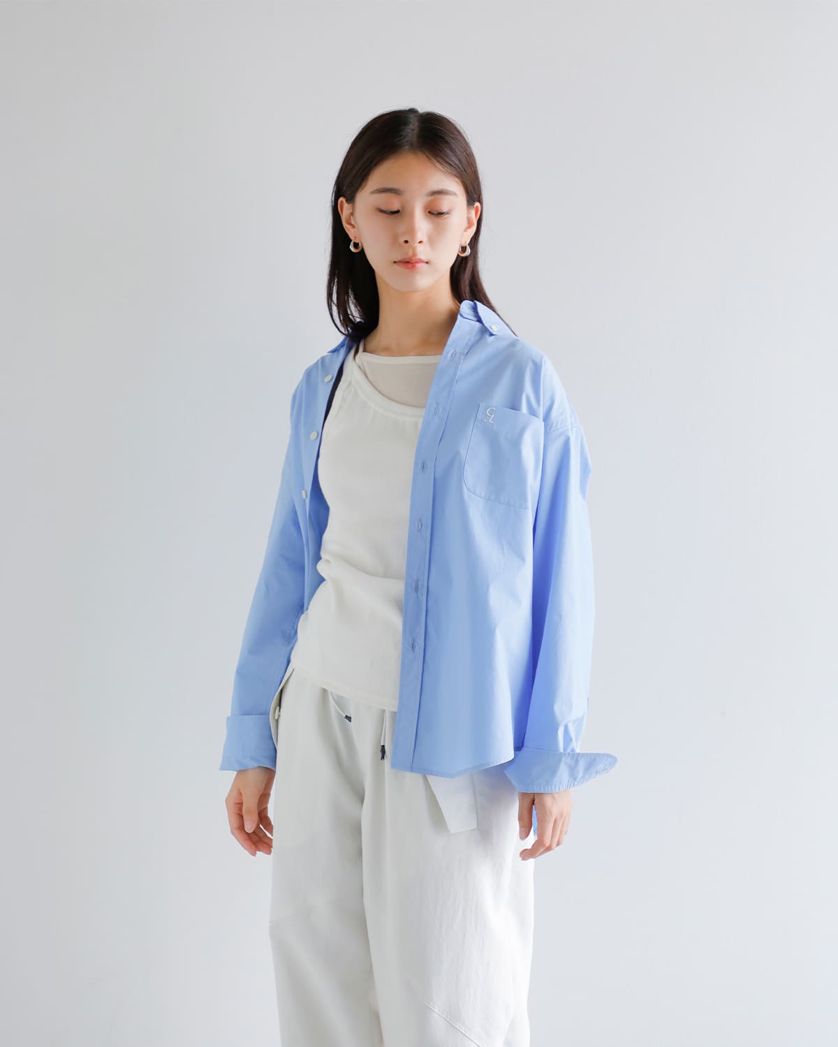 CLANE(クラネ)ロゴボタンダウンベーシックシャツ 19122-4162