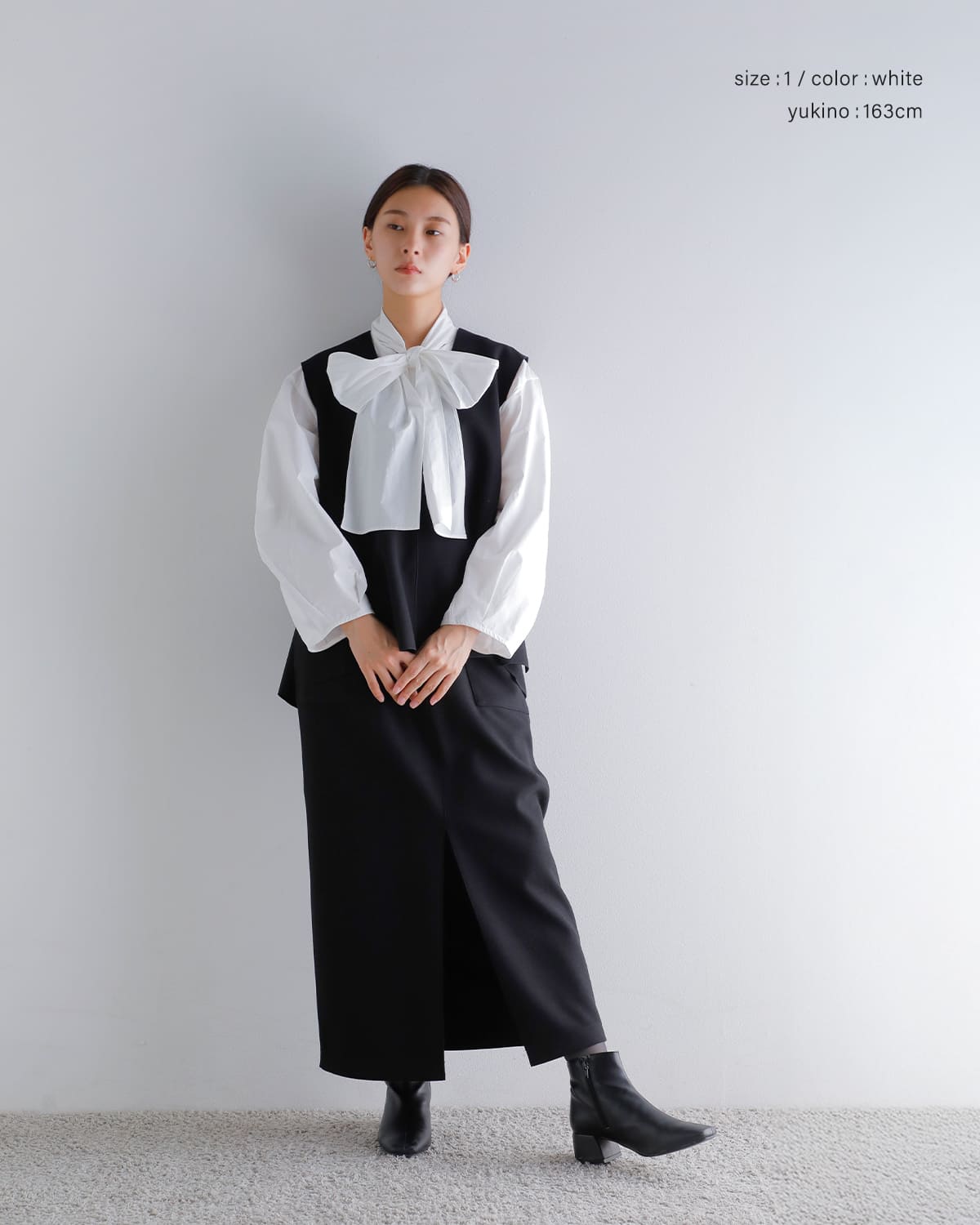 CLANE(クラネ)リボンジップシャツ 19122-4232