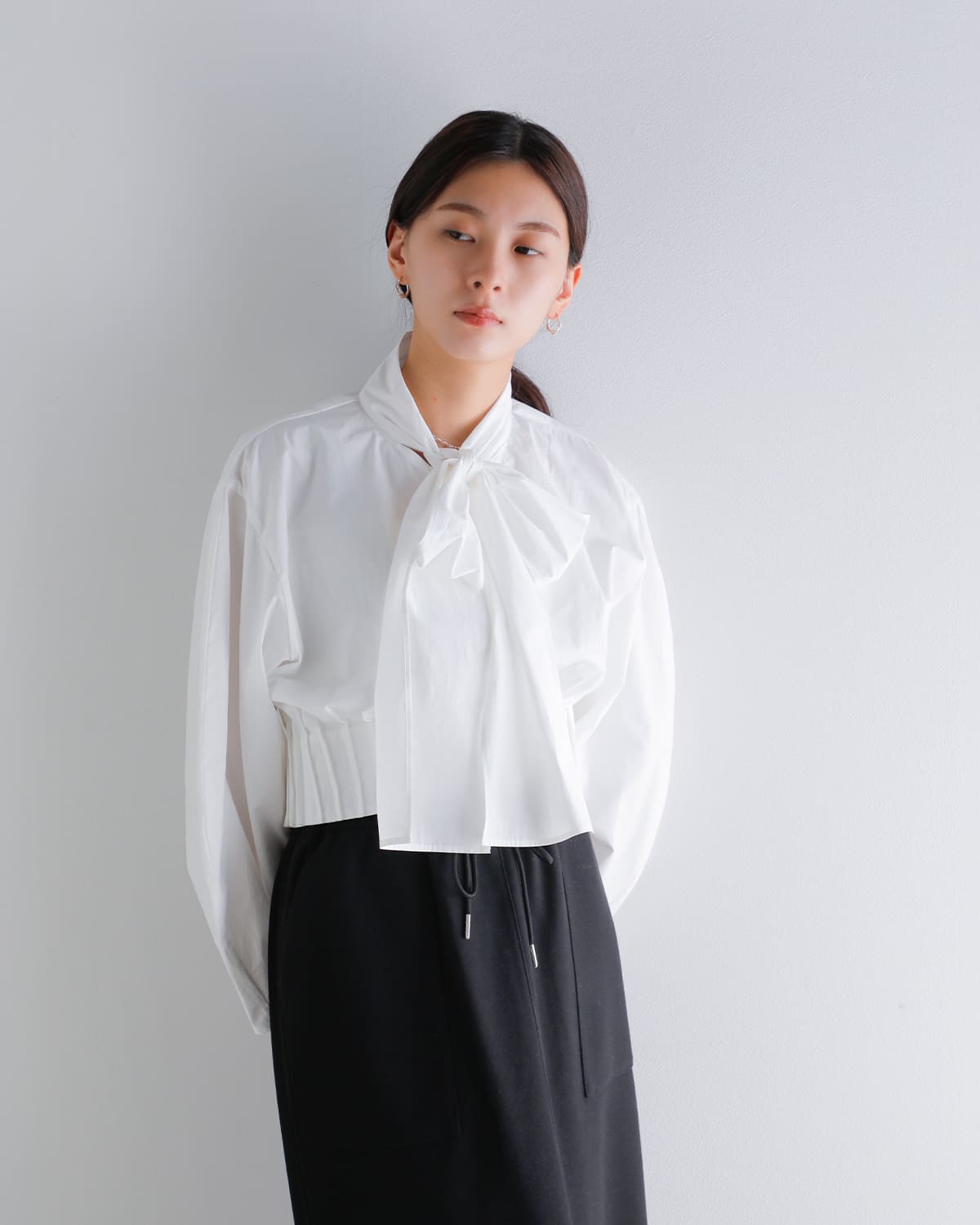 CLANE(クラネ)リボンジップシャツ 19122-4232