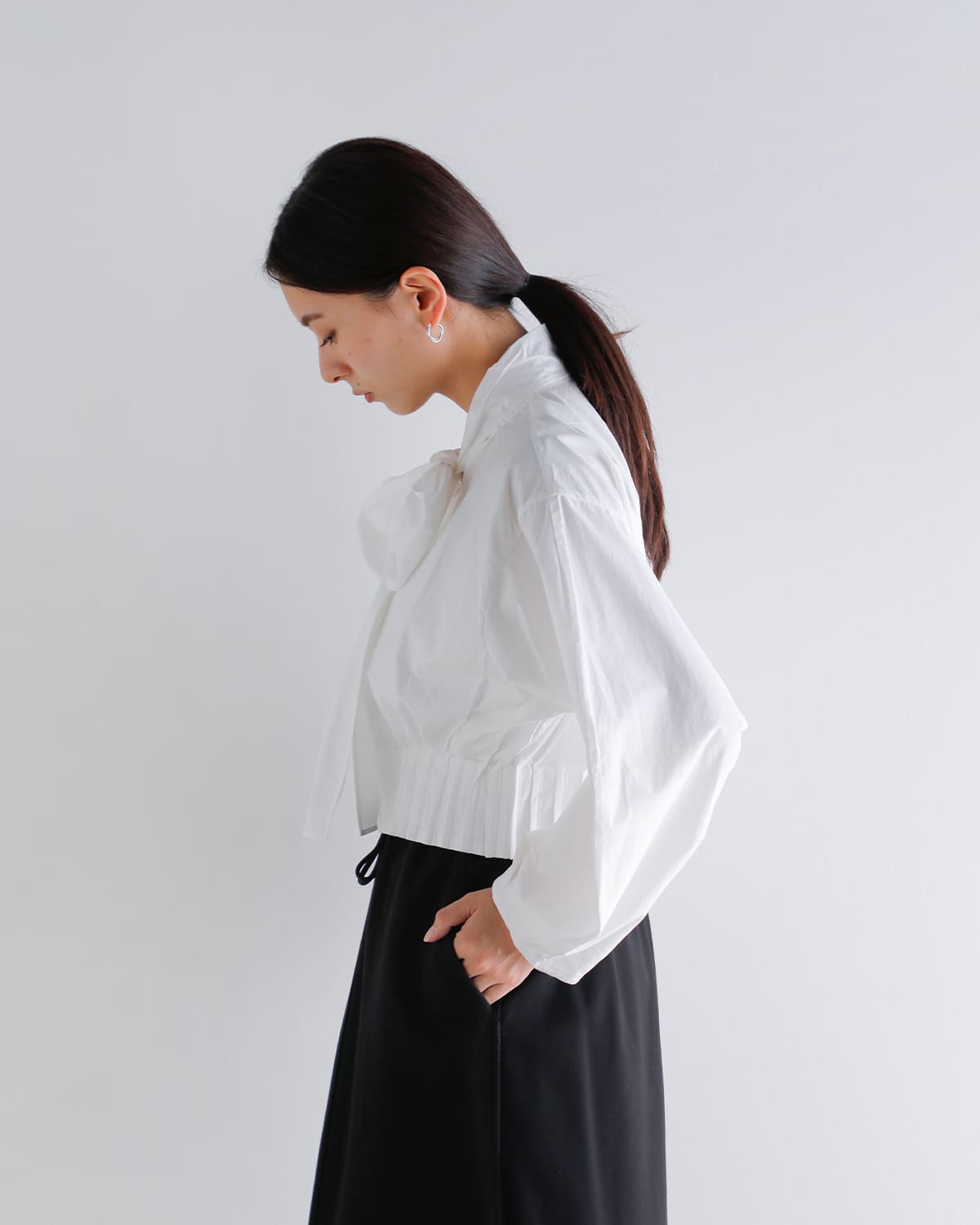 CLANE(クラネ)リボンジップシャツ 19122-4232