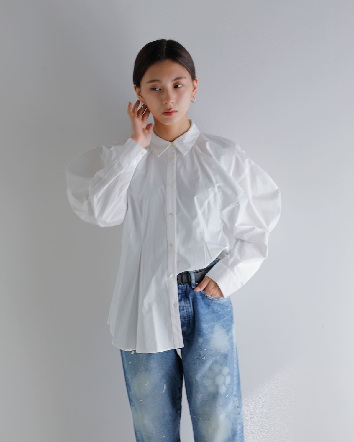 CLANE(クラネ)ボリュームスリーブシャツ 19122-4252