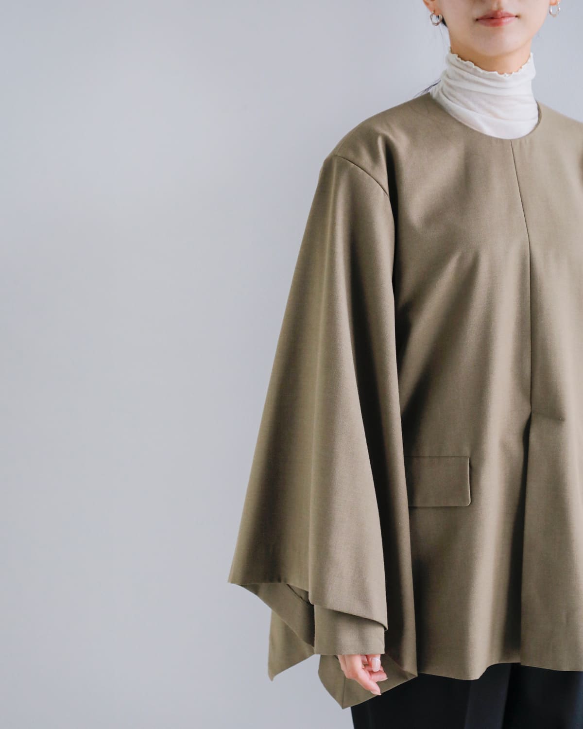 CLANE(クラネ)ジャケットディテールケープトップス 19122-4292