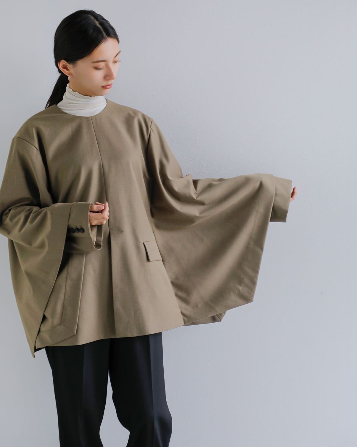 CLANE(クラネ)ジャケットディテールケープトップス 19122-4292