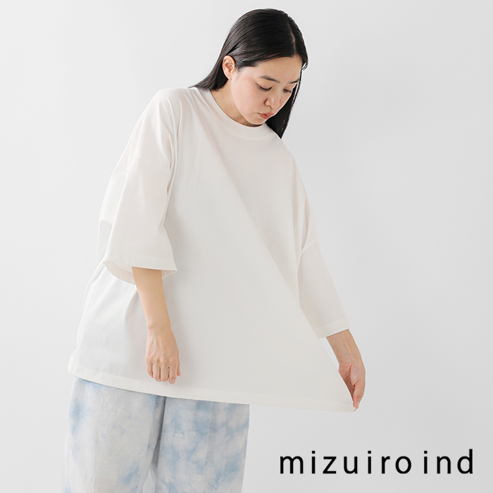 mizuiro ind ミズイロインド コットン クルーネック ワイド
