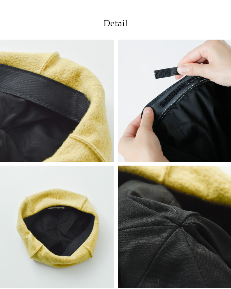 Chapeaugraphy梨地ブークレー ピンタック ベレー帽 20046