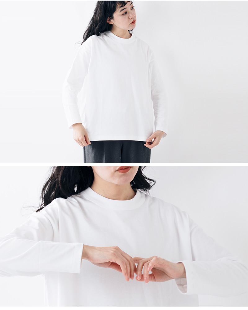 TRAVAIL MANUEL(トラバイユマニュアル)コットン クラシック天竺 クルーネック ロングスリーブ バインダー Tシャツ 2008-same2