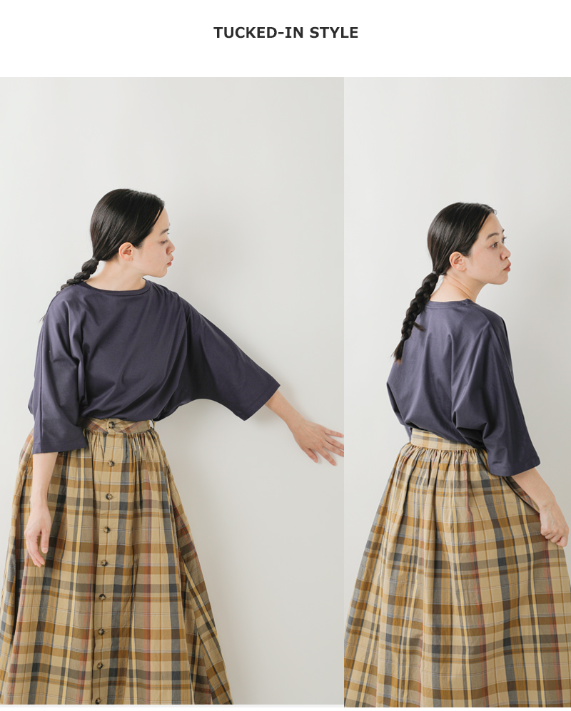 TRAVAIL MANUEL(トラバイユマニュアル)コットンスムース5分袖プルオーバー2040