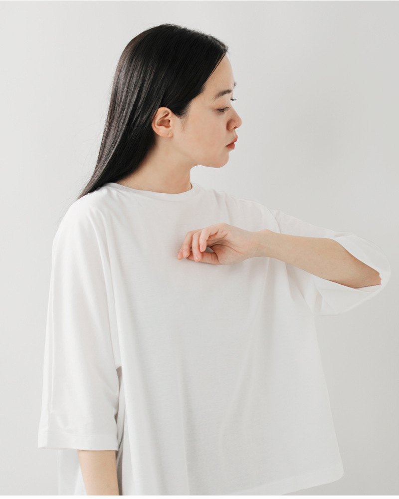 TRAVAIL MANUEL(トラバイユマニュアル)コットンスムース5分袖プルオーバー2040