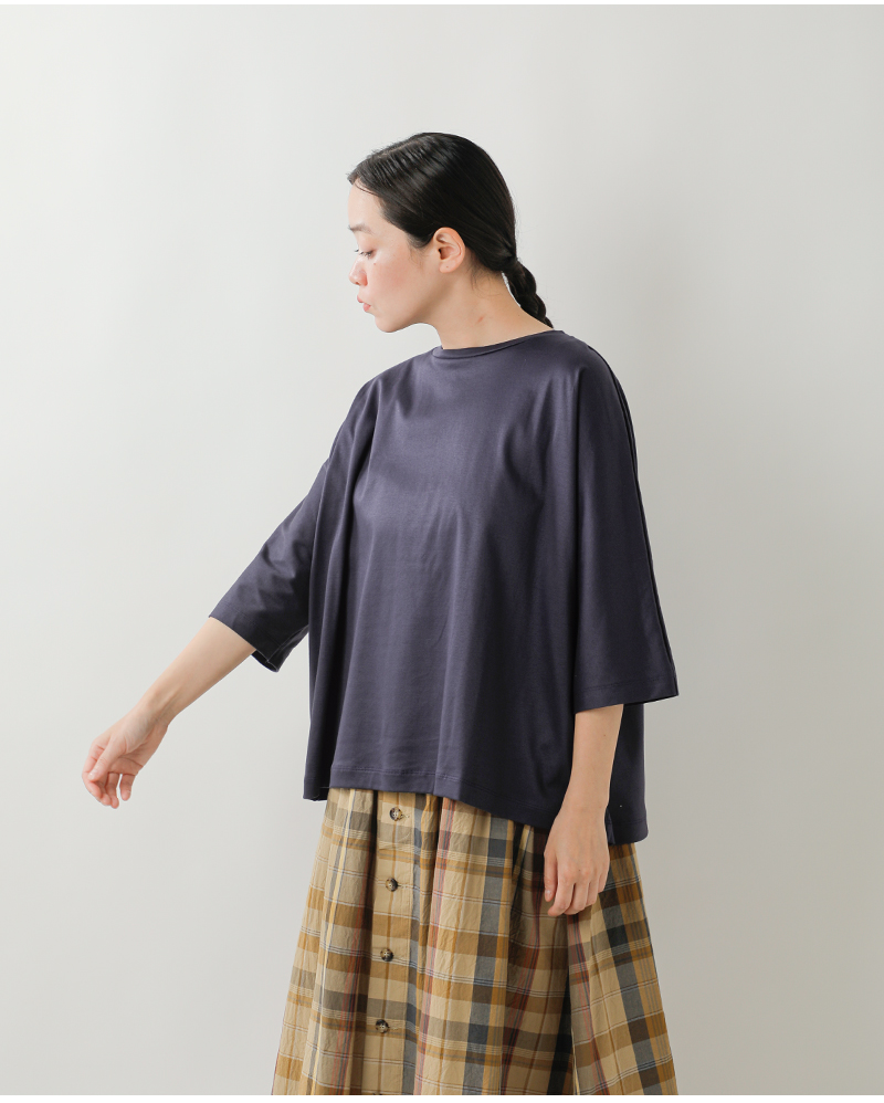 TRAVAIL MANUEL(トラバイユマニュアル)コットンスムース5分袖プルオーバー2040