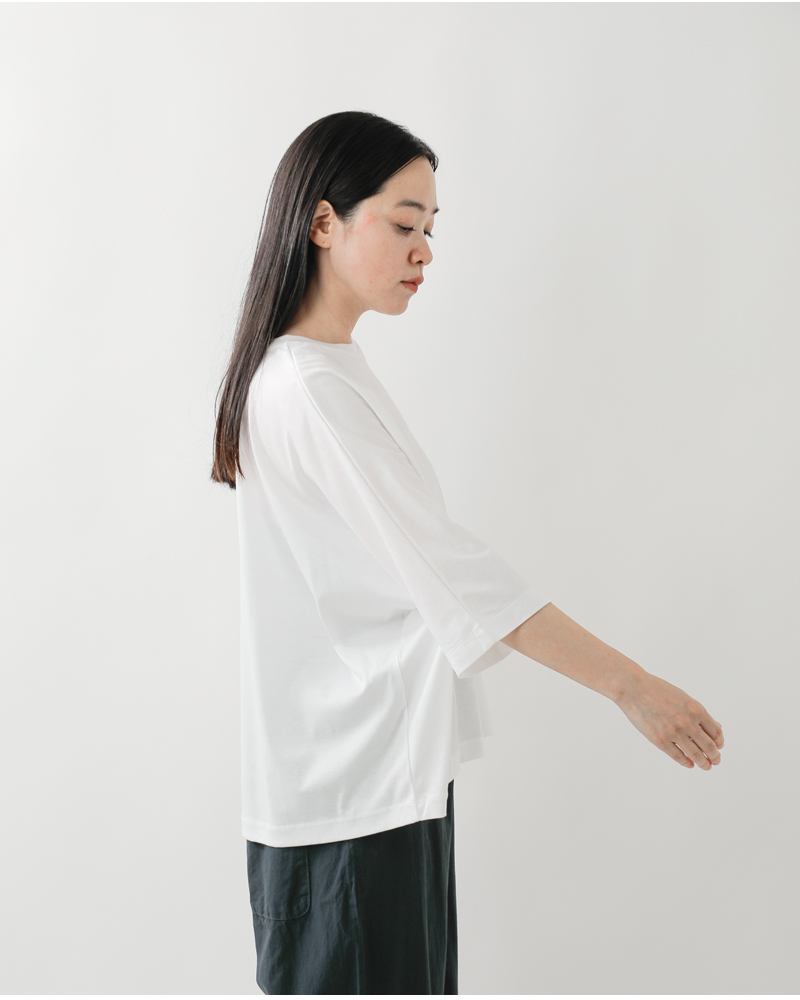 TRAVAIL MANUEL(トラバイユマニュアル)コットンスムース5分袖プルオーバー2040