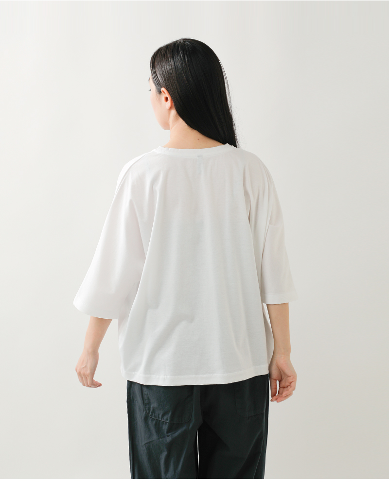 TRAVAIL MANUEL(トラバイユマニュアル)コットンスムース5分袖プルオーバー2040