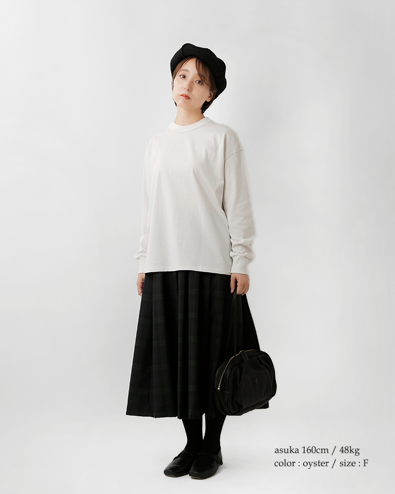 TRAVAIL MANUEL(トラバイユマニュアル)コットンミディ天竺バックラウンド長袖Tシャツ2041