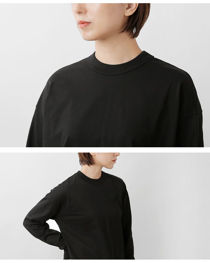 TRAVAIL MANUEL(トラバイユマニュアル)コットンミディ天竺バックラウンド長袖Tシャツ2041