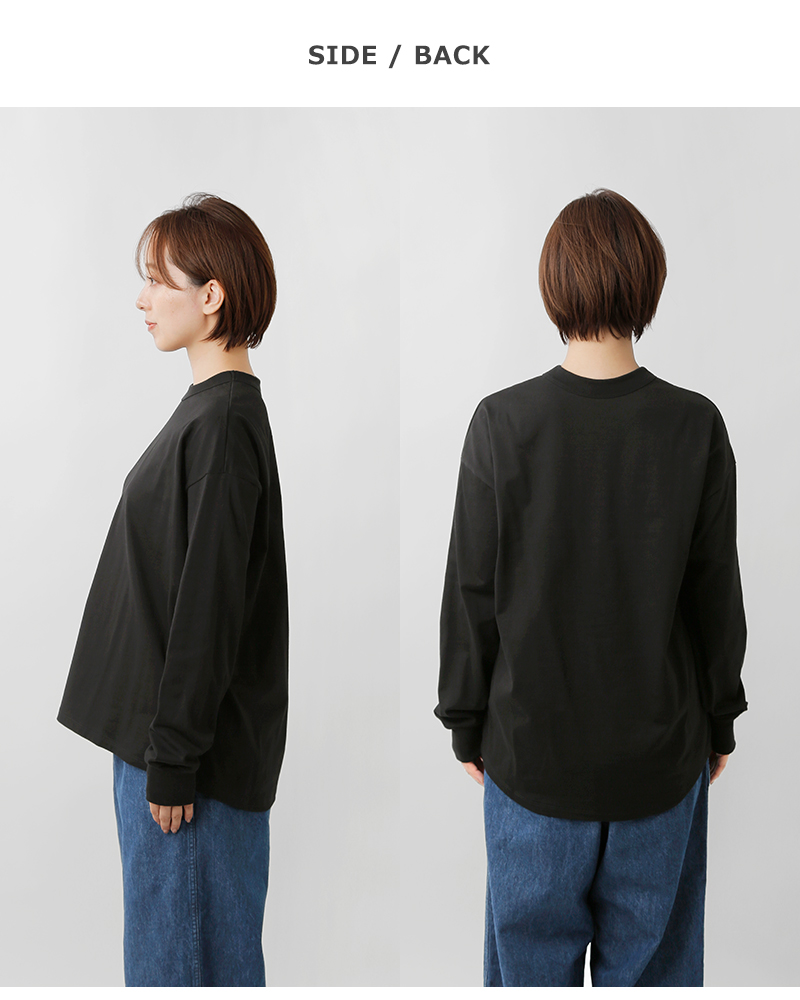 TRAVAIL MANUEL(トラバイユマニュアル)コットンミディ天竺バックラウンド長袖Tシャツ2041