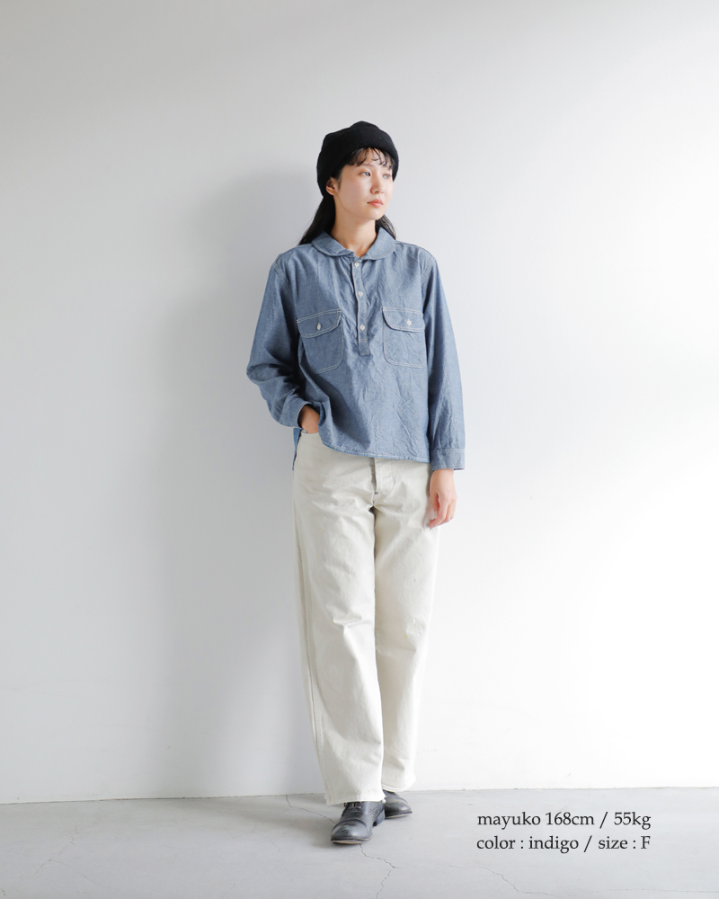 ordinaryfits(オーディナリーフィッツ)コットンシャンブレーワークプルオーバーシャツ“WORKPULLOVERSHIRTS”205-325