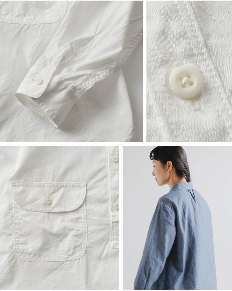 ordinaryfits(オーディナリーフィッツ)コットンシャンブレーワークプルオーバーシャツ“WORKPULLOVERSHIRTS”205-325