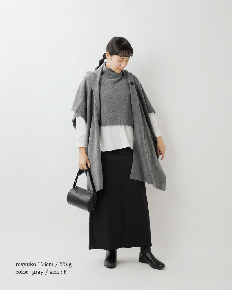 EMMACULATE(エマキュレイト)2wayウールカシミヤリボン付きハイネックビブニットベスト2253k-01362