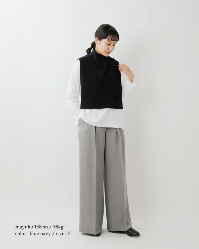 EMMACULATE(エマキュレイト)2wayウールカシミヤリボン付きハイネックビブニットベスト2253k-01362
