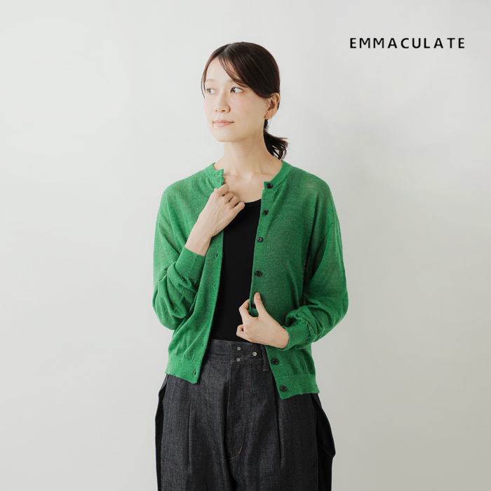 EMMACULATE(エマキュレイト)アルパカミックスシアークルーネックカーディガン2253k-32355