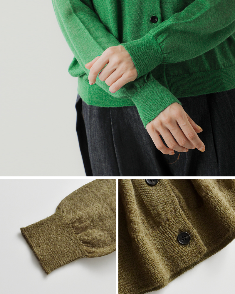 EMMACULATE(エマキュレイト)アルパカミックスシアークルーネックカーディガン2253k-32355