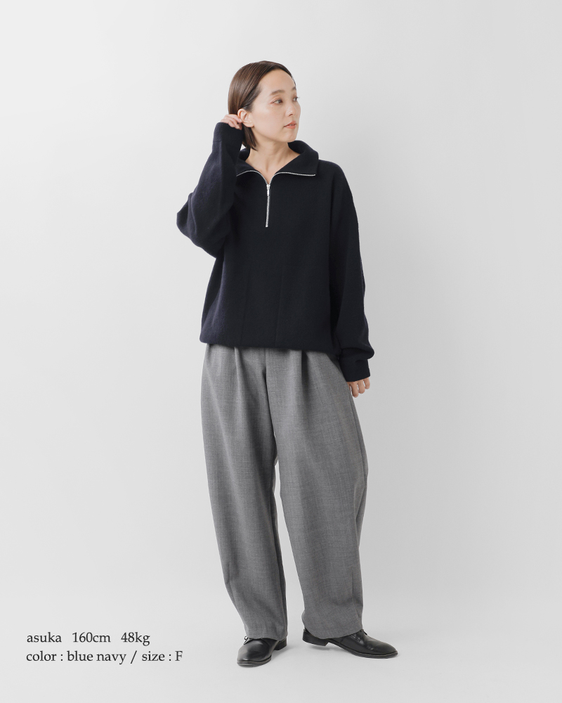 EMMACULATE(エマキュレイト)ウールカシミヤジップハイネックプルオーバー2254k-01394