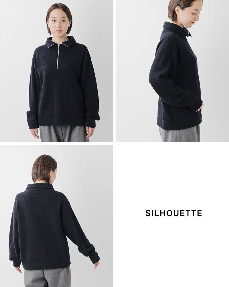 EMMACULATE(エマキュレイト)ウールカシミヤジップハイネックプルオーバー2254k-01394