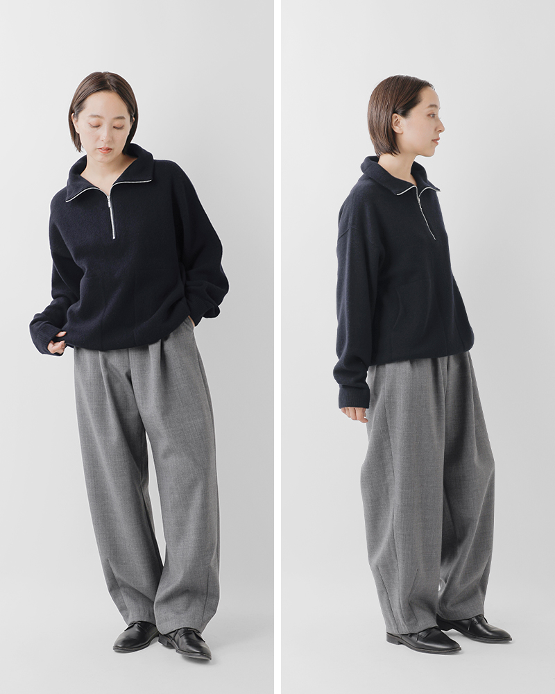 EMMACULATE(エマキュレイト)ウールカシミヤジップハイネックプルオーバー2254k-01394