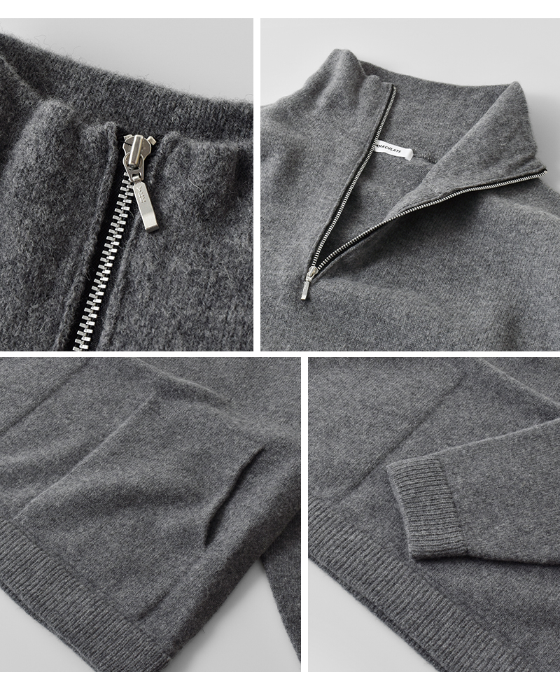 EMMACULATE(エマキュレイト)ウールカシミヤジップハイネックプルオーバー2254k-01394