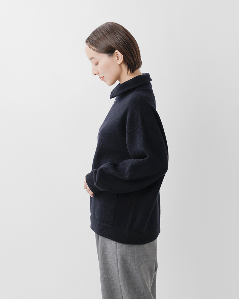 EMMACULATE(エマキュレイト)ウールカシミヤジップハイネックプルオーバー2254k-01394