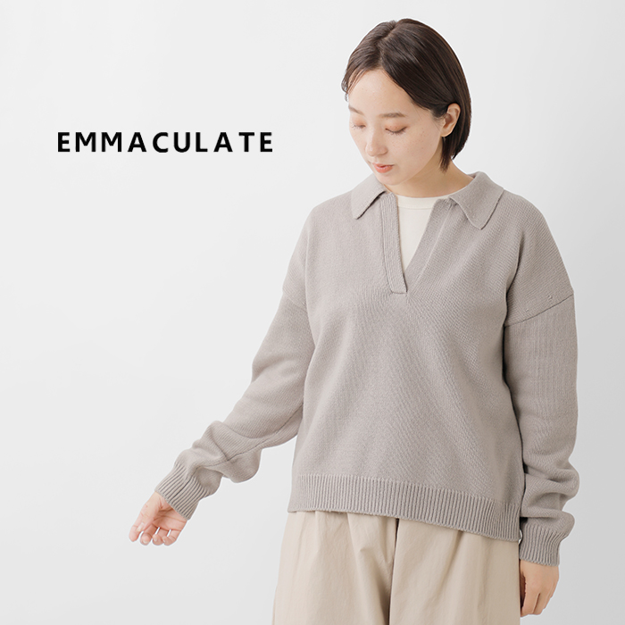 EMMACULATE(エマキュレイト)コットン天竺襟付きプルオーバー2254k-52386