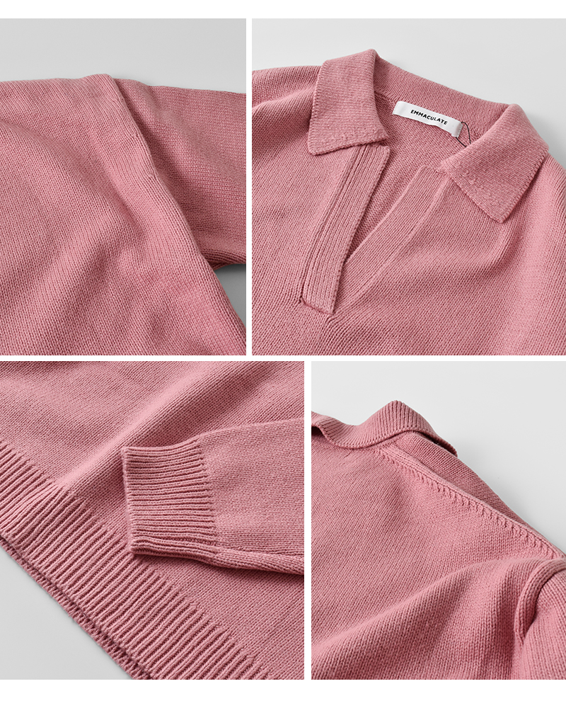 EMMACULATE(エマキュレイト)コットン天竺襟付きプルオーバー2254k-52386