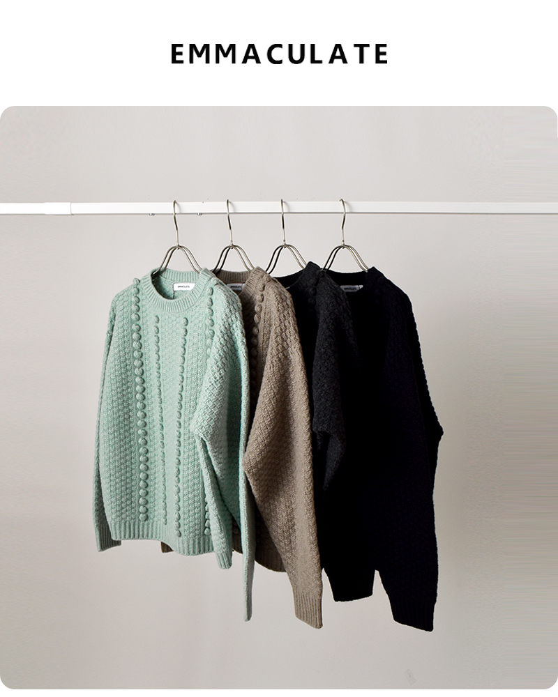 EMMACULATE(エマキュレイト)ウールカシミヤポップコーンニットプルオーバー2254k-54392
