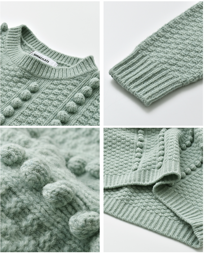 EMMACULATE(エマキュレイト)ウールカシミヤポップコーンニットプルオーバー2254k-54392
