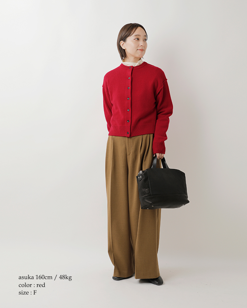 EMMACULATE(エマキュレイト)スーパーファインメリノウールクルーネックショートカーディガン2254k-56405