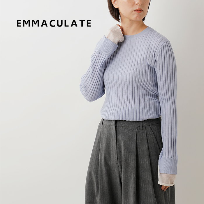 EMMACULATE(エマキュレイト)エキストラファインウールワイドリブプルオーバー2254k-56412