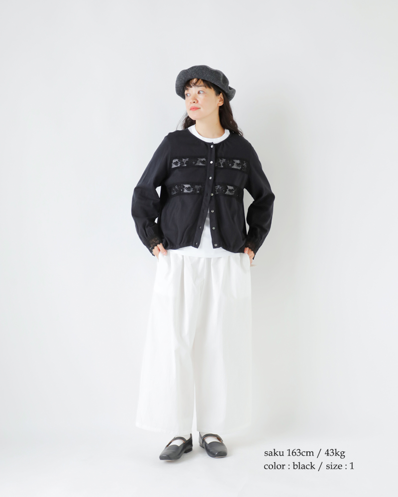 bon vieux temps(ボンビュータン)コットンコーマ天竺レースカーディガン22809