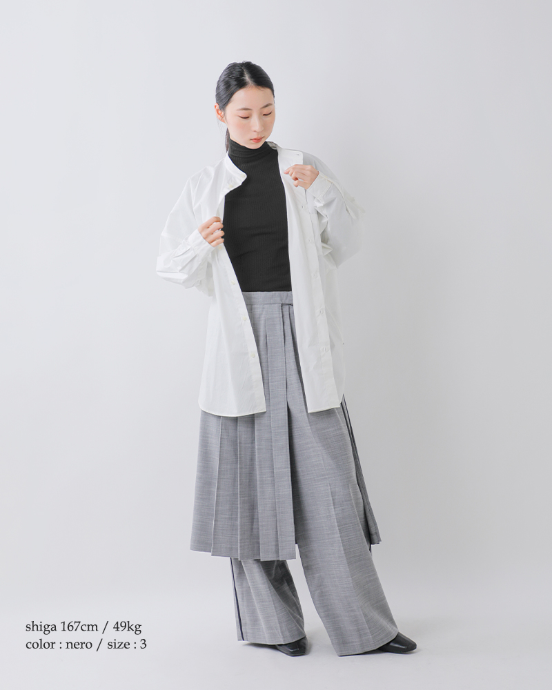 GICIPI(ジチピ)ウールシルクタートルネックリブニットソープルオーバー“PRUGNA”2421a