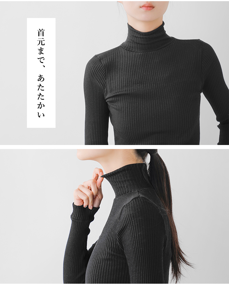 GICIPI(ジチピ)ウールシルクタートルネックリブニットソープルオーバー“PRUGNA”2421a