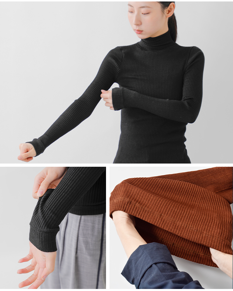 GICIPI(ジチピ)ウールシルクタートルネックリブニットソープルオーバー“PRUGNA”2421a