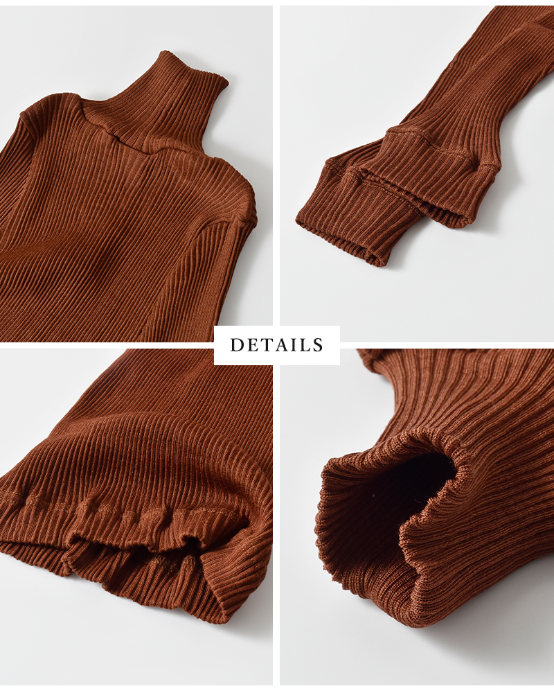 GICIPI(ジチピ)ウールシルクタートルネックリブニットソープルオーバー“PRUGNA”2421a