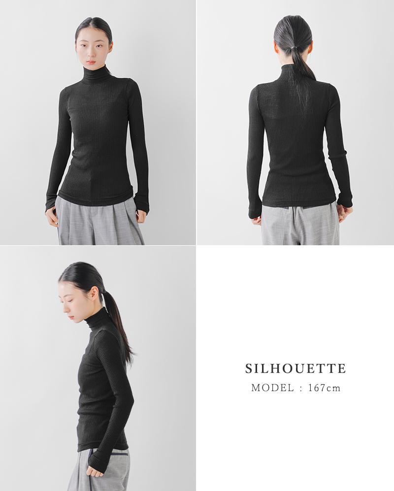 GICIPI(ジチピ)ウールシルクタートルネックリブニットソープルオーバー“PRUGNA”2421a