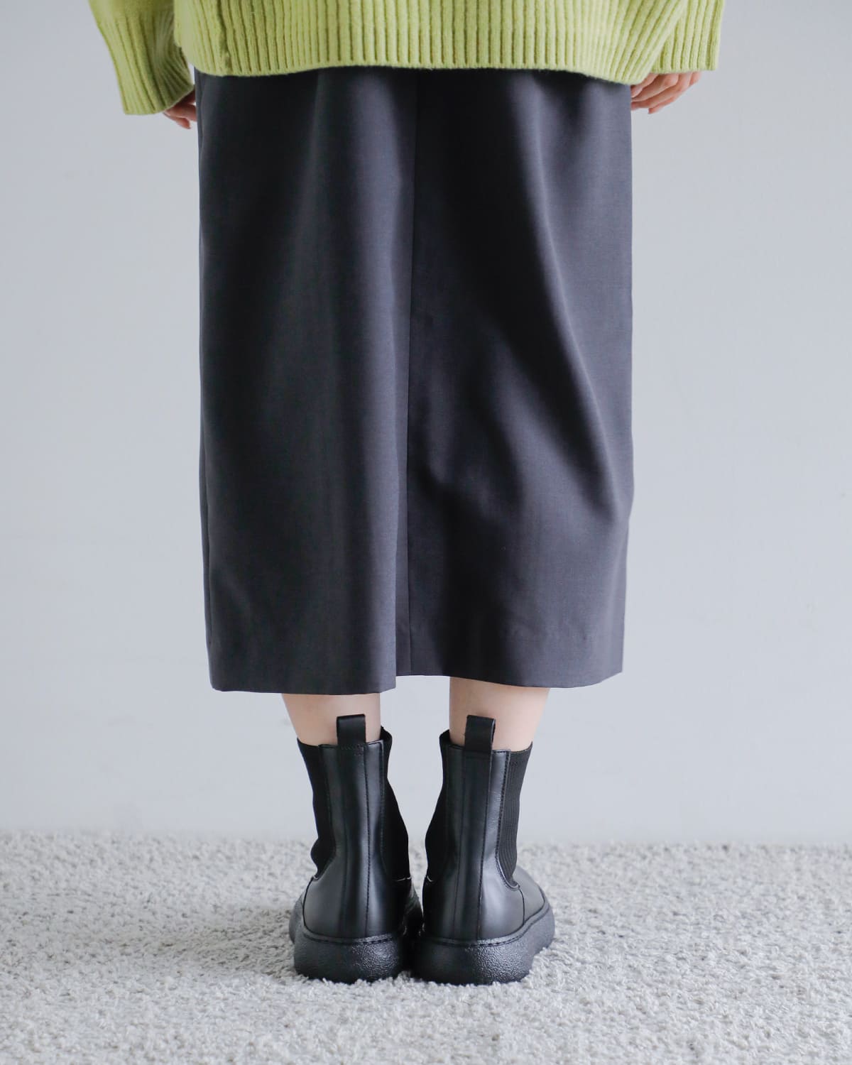 CAMINANDO(カミナンド)レザーアンクルリブブーツ “ANKLE RIB BOOTS” 25112w
