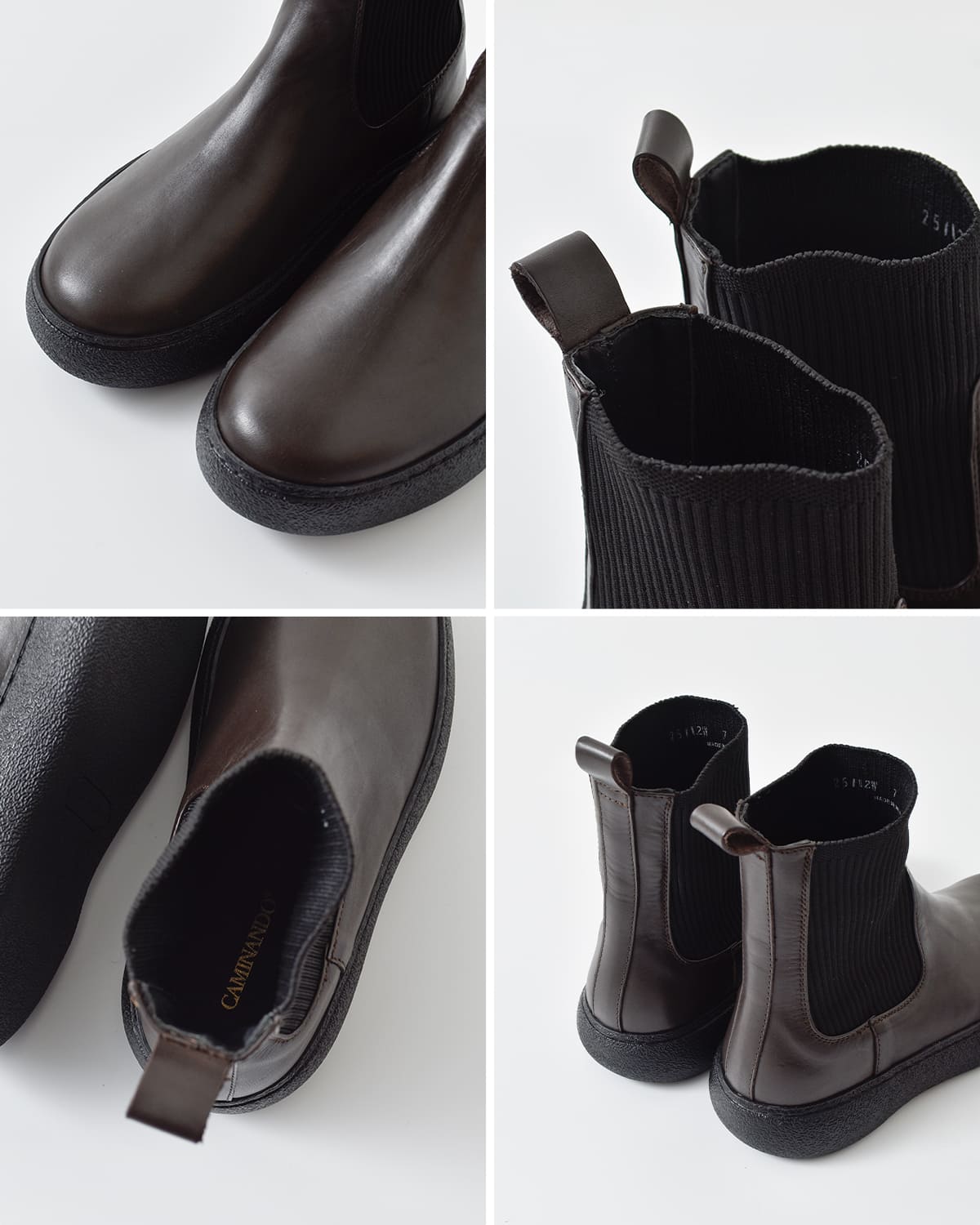 CAMINANDO(カミナンド)レザーアンクルリブブーツ “ANKLE RIB BOOTS” 25112w