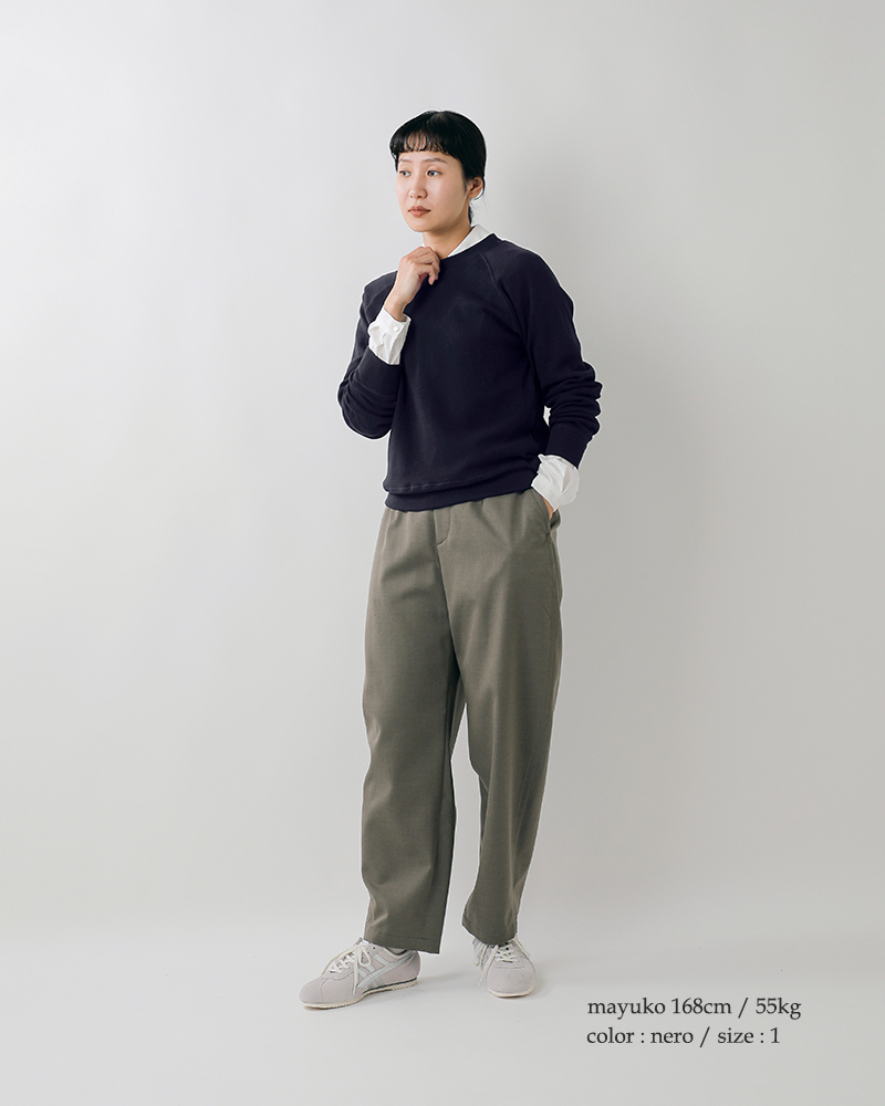 GICIPI(ジチピ)ぺザンテコットンクルーネックミラノリブラグランスリーブニットソー“Tartufo”2517a