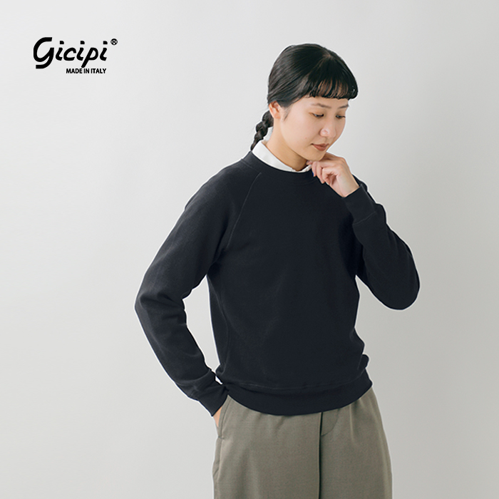 GICIPI(ジチピ)ぺザンテコットンクルーネックミラノリブラグランスリーブニットソー“Tartufo”2517a